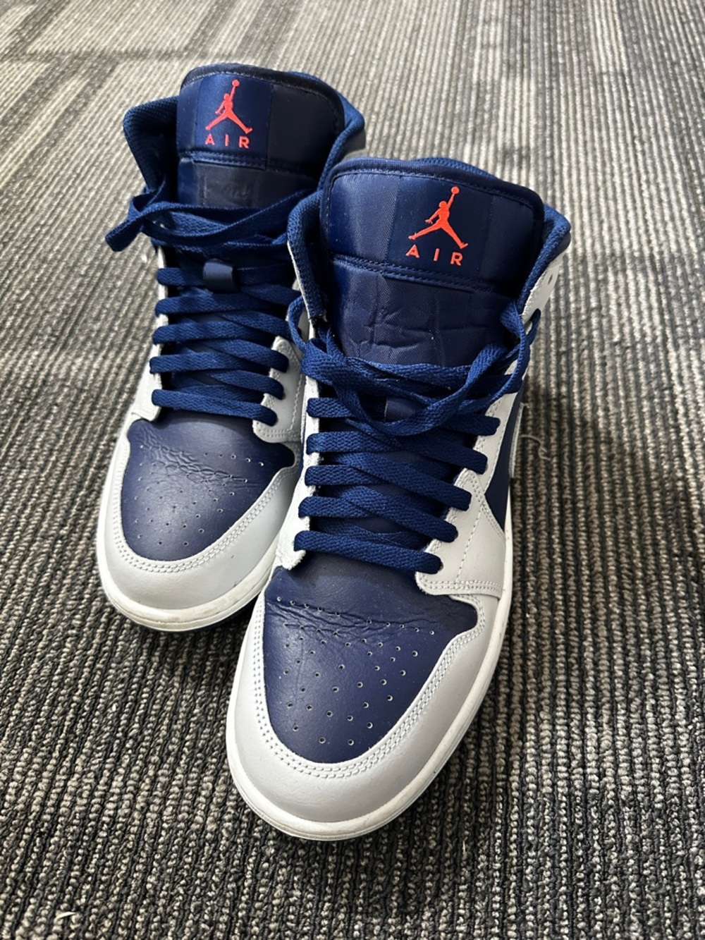 Jordan High-Top Sneakers - Navy, White with Red Jumpman - Picture 4 of 4
